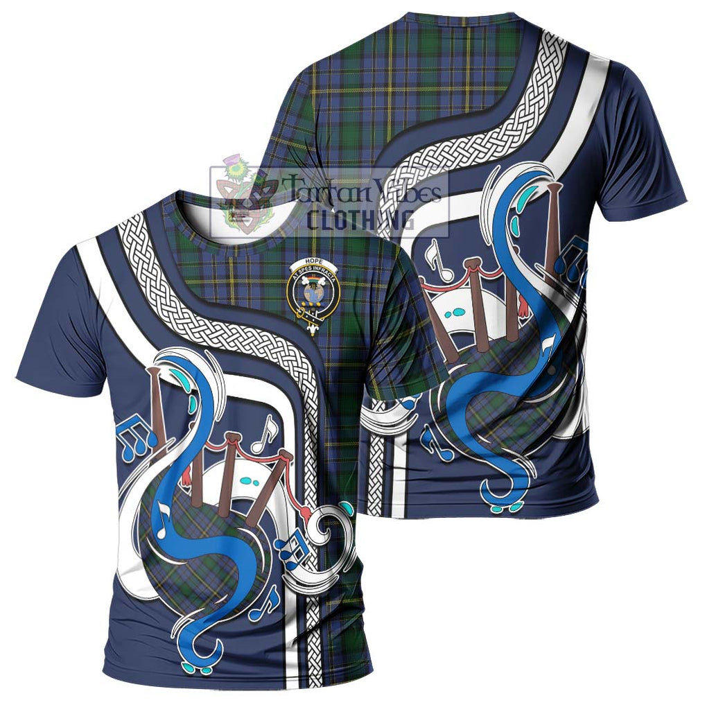 Hope Clan Originaux Tartan T-Shirt with Epic Bagpipe Style - Tartanvibesclothing Shop