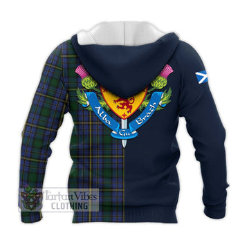 Hope Clan Originaux Tartan Knitted Hoodie Alba with Scottish Lion Royal Arm Half Style