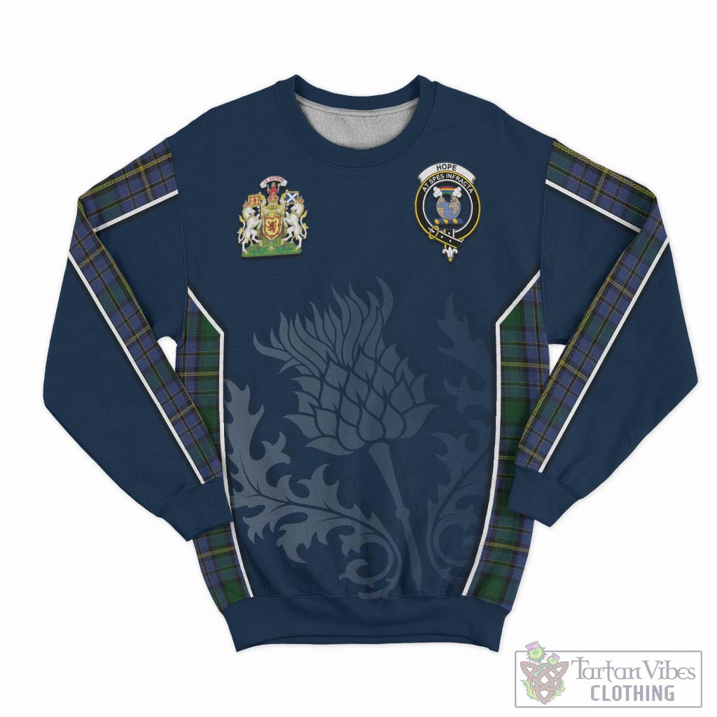 Tartan Vibes Clothing Hope Clan Originaux Tartan Sweatshirt with Family Crest and Scottish Thistle Vibes Sport Style