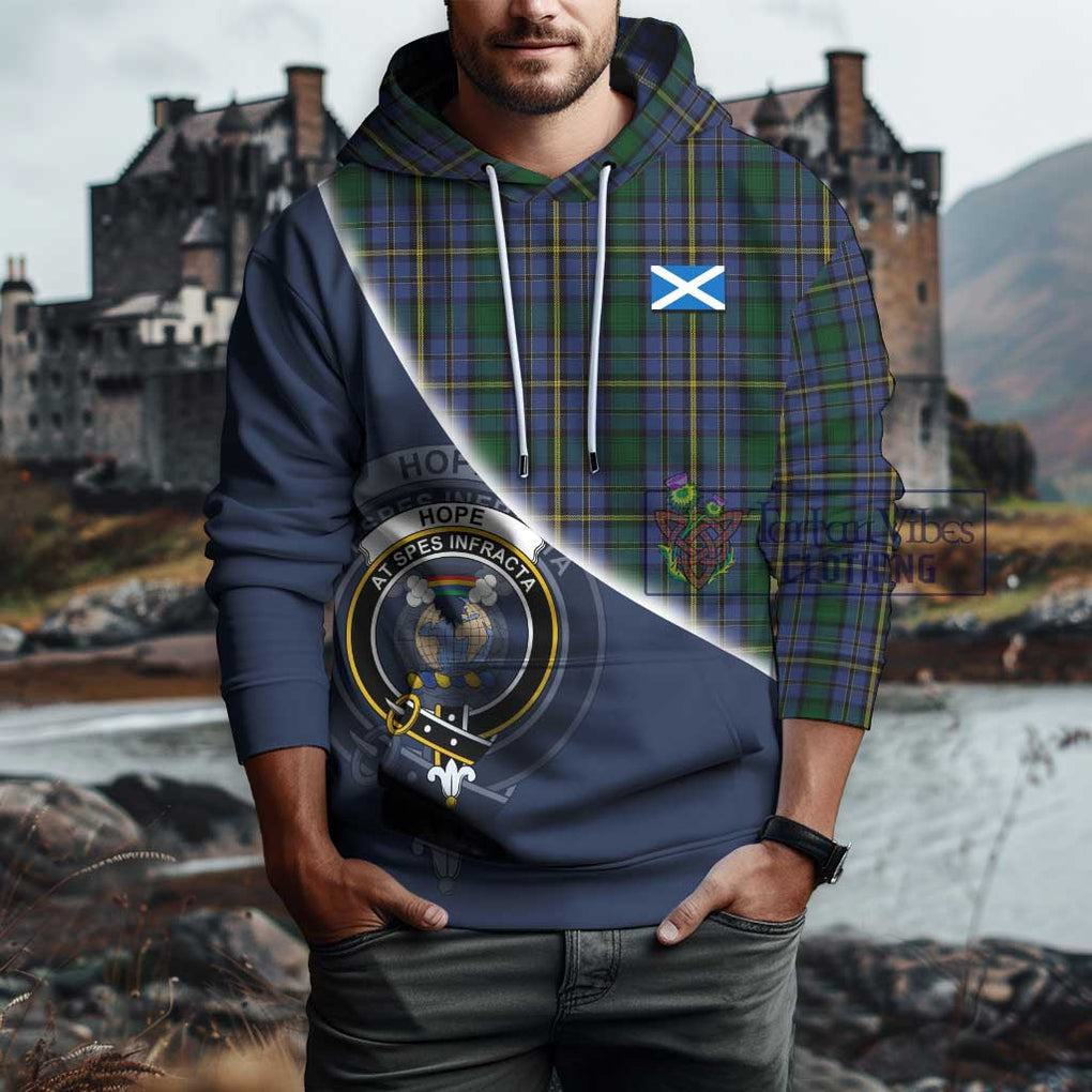 Hope Clan Originaux Tartan Hoodie with Personalised National Flag and Family Crest Half Style - Tartanvibesclothing Shop