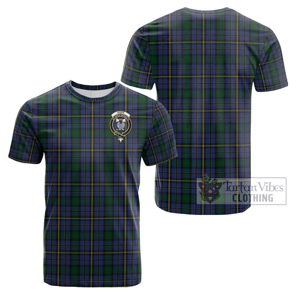 Tartan Vibes Clothing Hope Clan Originaux Tartan Cotton T-Shirt with Family Crest