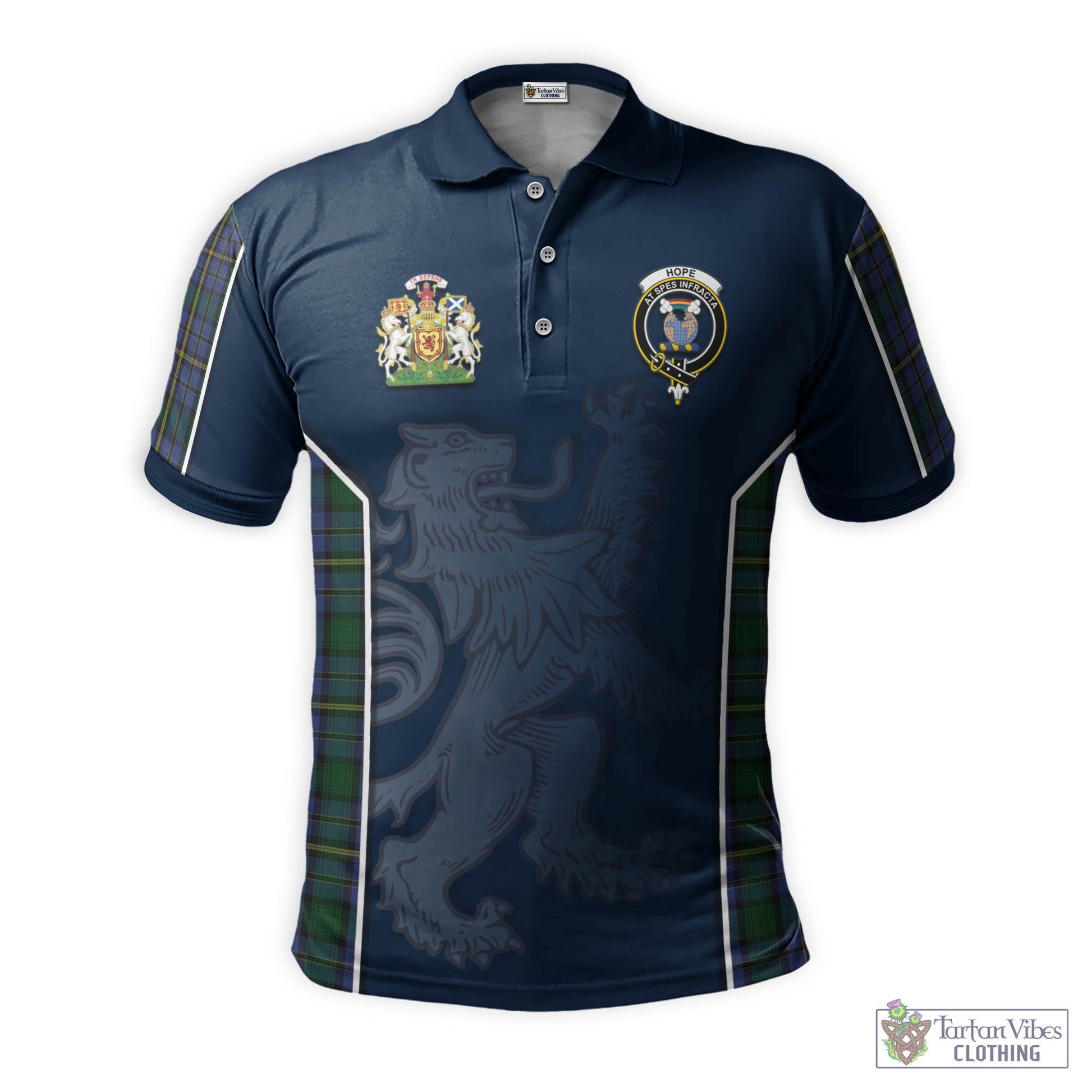 Tartan Vibes Clothing Hope Clan Originaux Tartan Men's Polo Shirt with Family Crest and Lion Rampant Vibes Sport Style