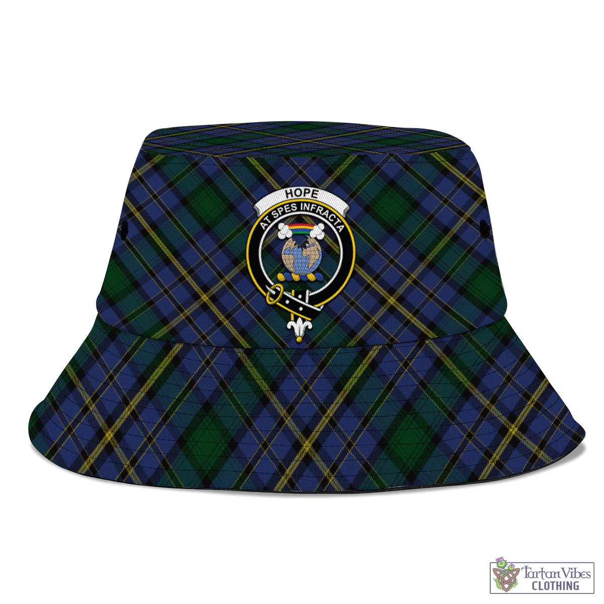 Tartan Vibes Clothing Hope Clan Originaux Tartan Bucket Hat with Family Crest