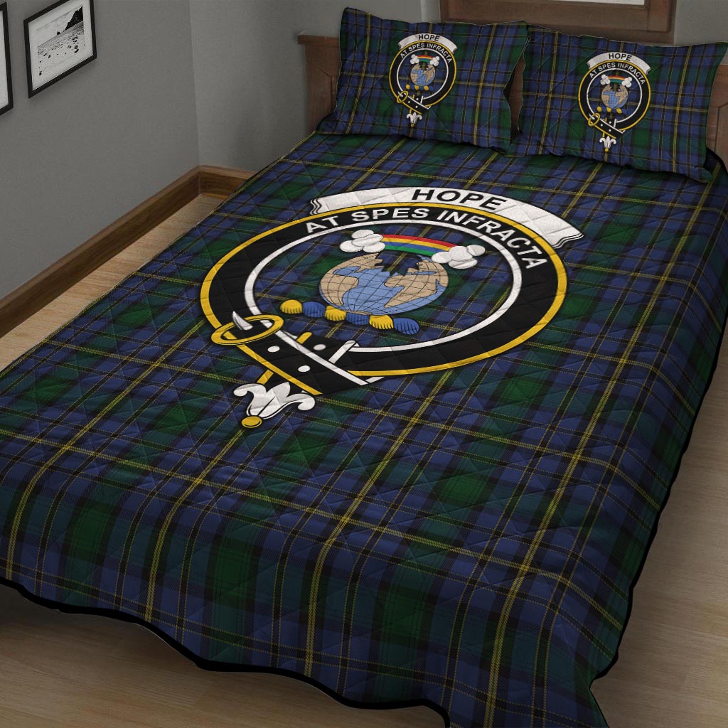 Hope Clan Originaux Tartan Quilt Bed Set with Family Crest - Tartanvibesclothing