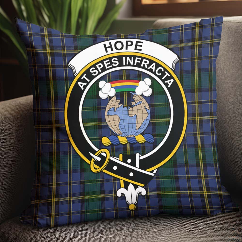 Hope Clan Originaux Tartan Pillow Cover with Family Crest - Tartanvibesclothing