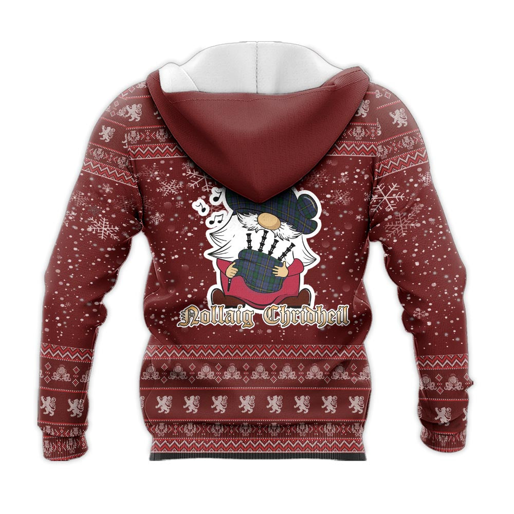 Hope Clan Originaux Clan Christmas Knitted Hoodie with Funny Gnome Playing Bagpipes - Tartanvibesclothing