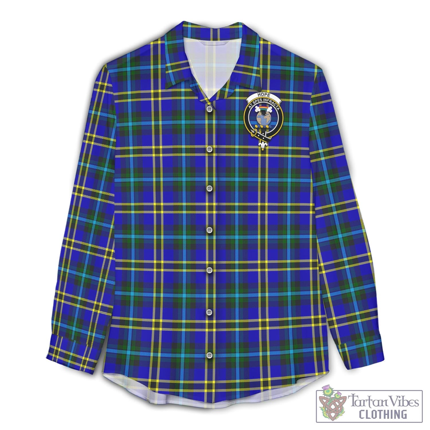 Tartan Vibes Clothing Hope Modern Tartan Womens Casual Shirt with Family Crest