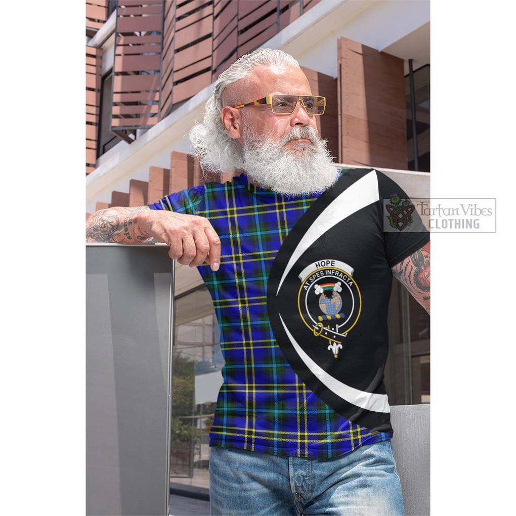 Tartan Vibes Clothing Hope Modern Tartan Cotton T-shirt with Family Crest Circle Style