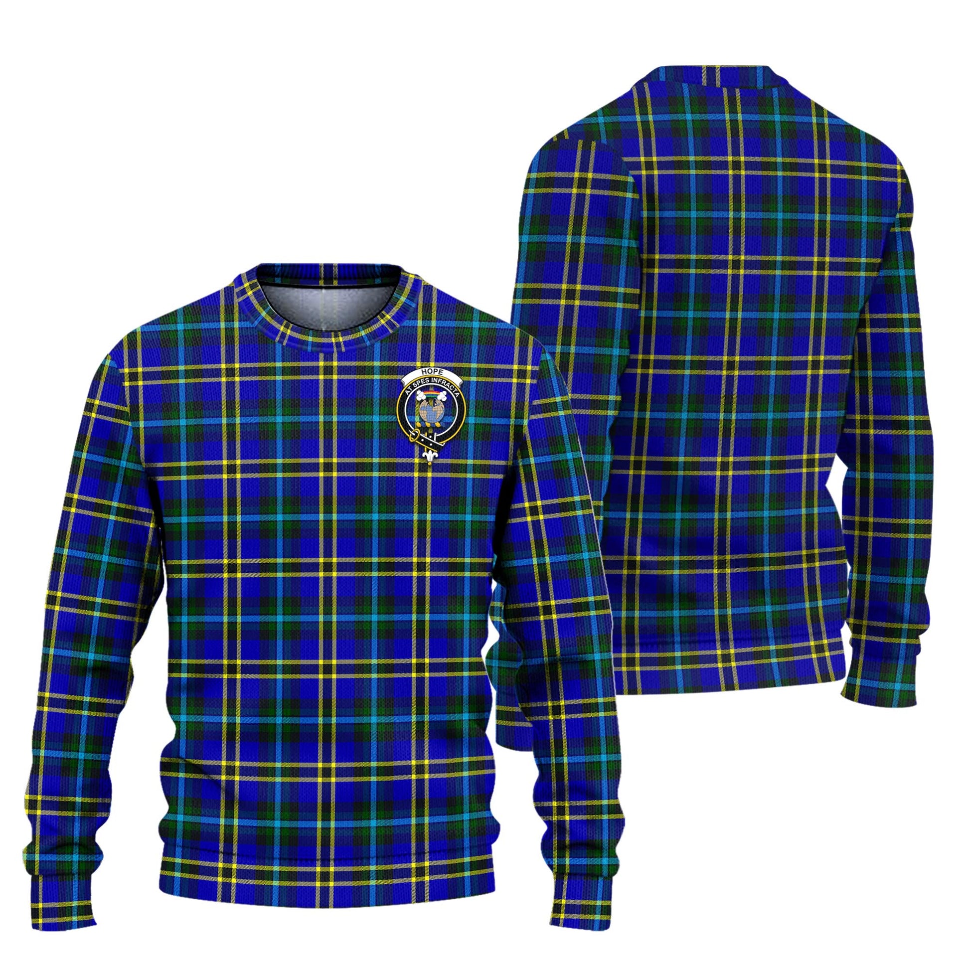 Hope Modern Tartan Knitted Sweater with Family Crest Unisex - Tartanvibesclothing