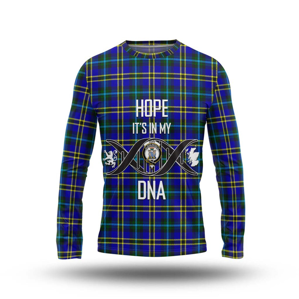 Hope Tartan Long Sleeve T-Shirt with Family Crest DNA In Me Style Unisex - Tartanvibesclothing Shop