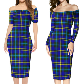 Hope Tartan Off Shoulder Lady Dress