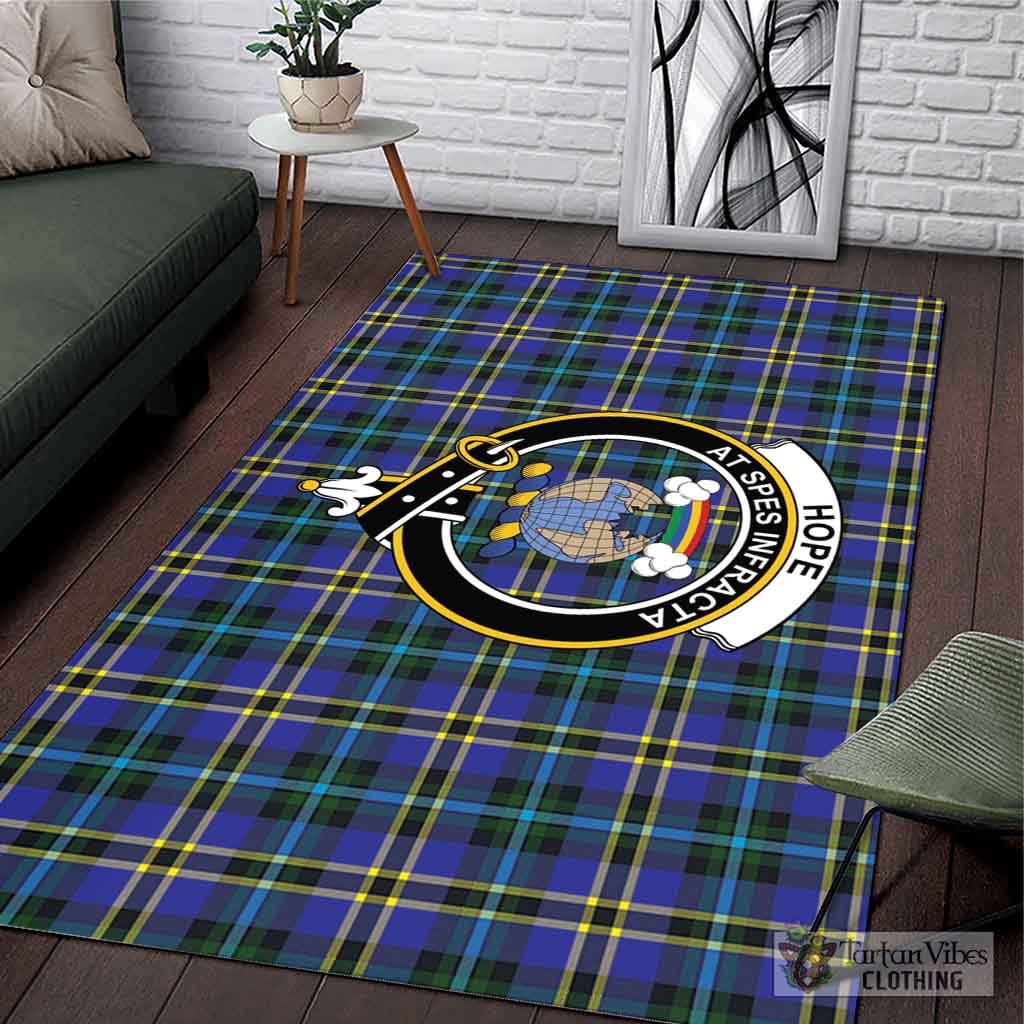 Tartan Vibes Clothing Hope Modern Tartan Area Rug with Family Crest