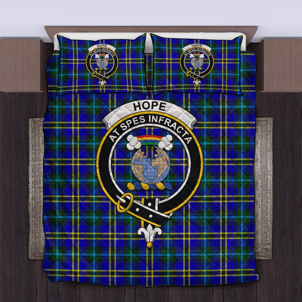 Hope Tartan Quilt Bed Set with Family Crest Twin - Tartan Vibes Clothing