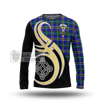 Hope Tartan Long Sleeve T-Shirt with Family Crest and Celtic Symbol Style