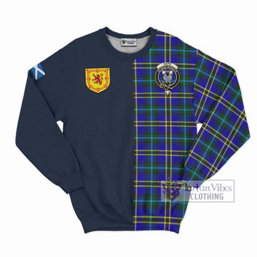 Hope Tartan Sweatshirt Alba with Scottish Lion Royal Arm Half Style