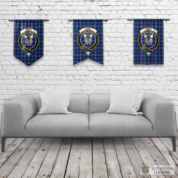 Hope Tartan Gonfalon, Tartan Banner with Family Crest