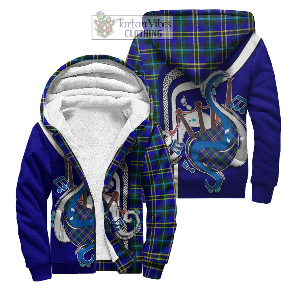 Hope Tartan Sherpa Hoodie with Epic Bagpipe Style Unisex S - Tartanvibesclothing Shop