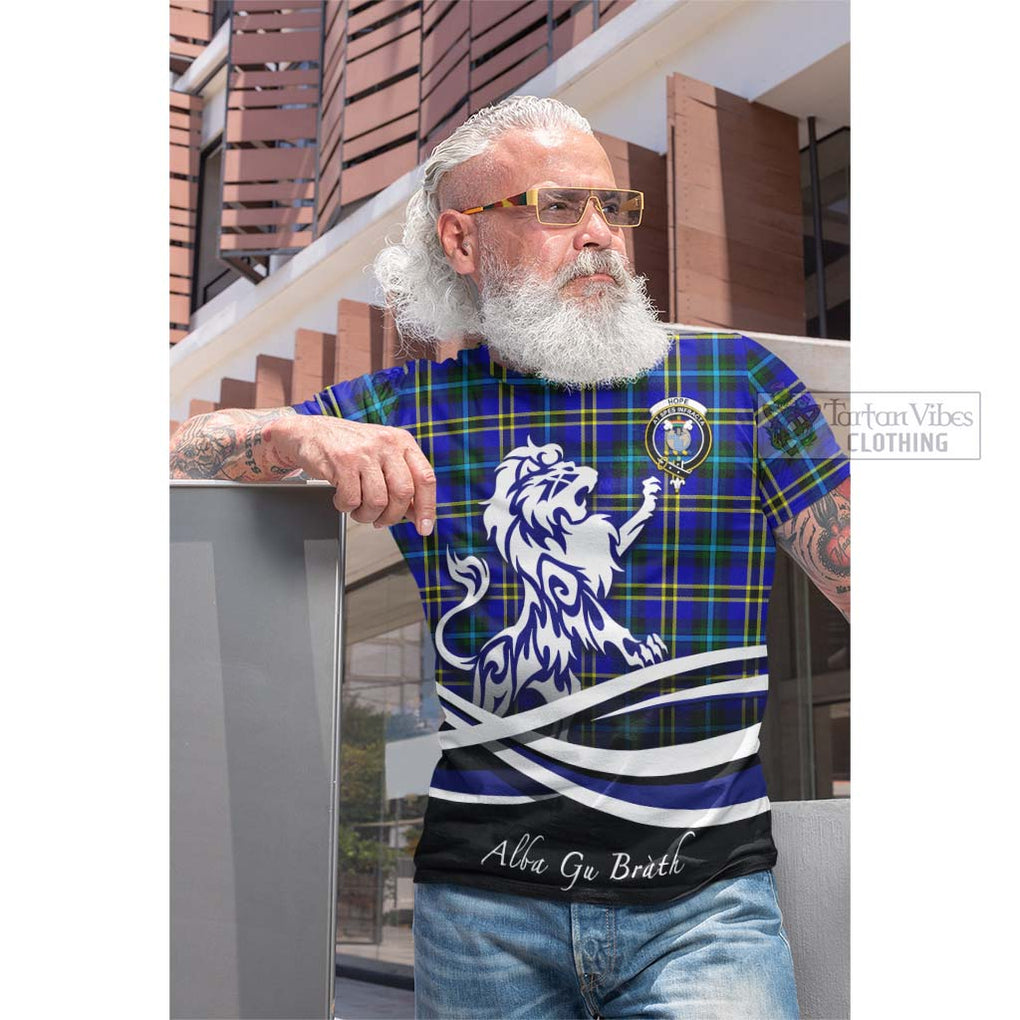 Tartan Vibes Clothing Hope Modern Tartan Cotton T-shirt with Alba Gu Brath Regal Lion Emblem