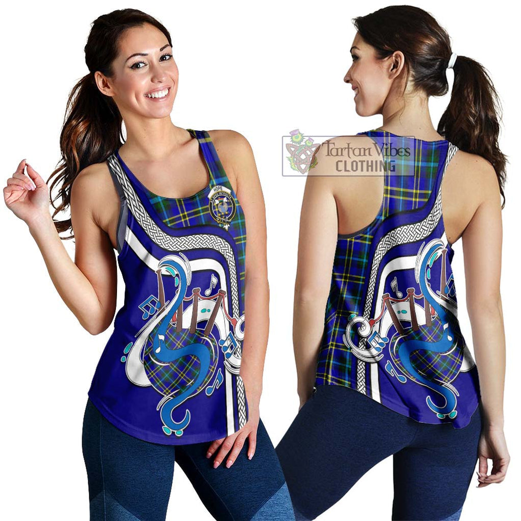 Hope Tartan Women's Racerback Tanks with Epic Bagpipe Style 4XL - Tartanvibesclothing Shop