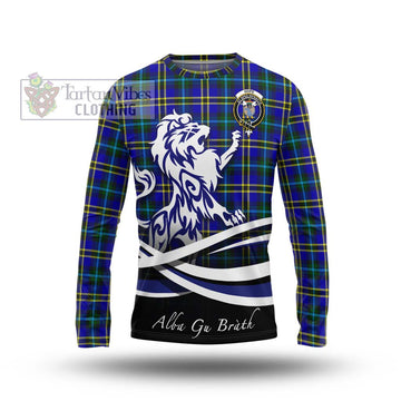 Hope Tartan Long Sleeve T-Shirt with Alba Gu Brath Regal Lion Emblem