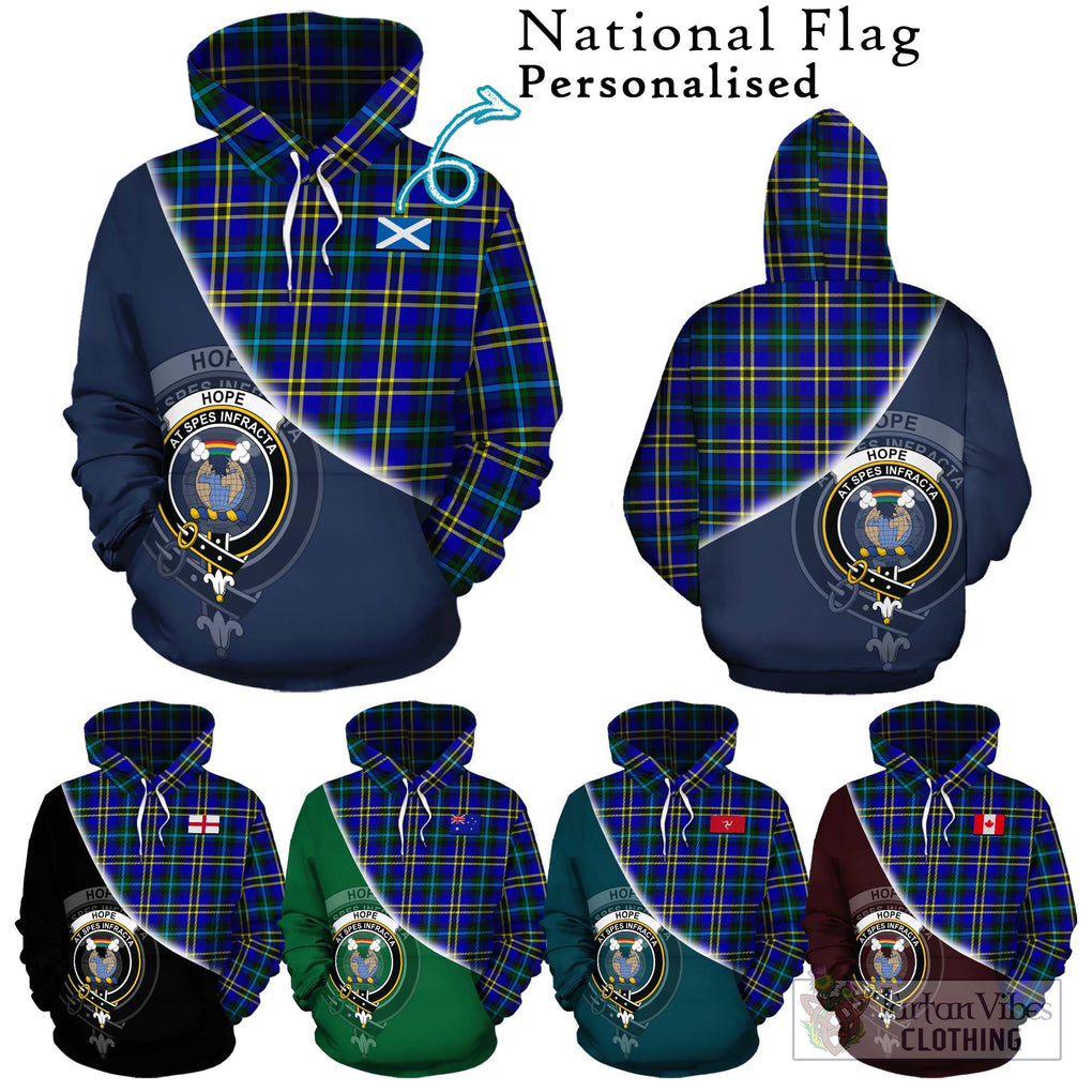 Hope Tartan Hoodie with Personalised National Flag and Family Crest Half Style Zip Hoodie - Tartanvibesclothing Shop