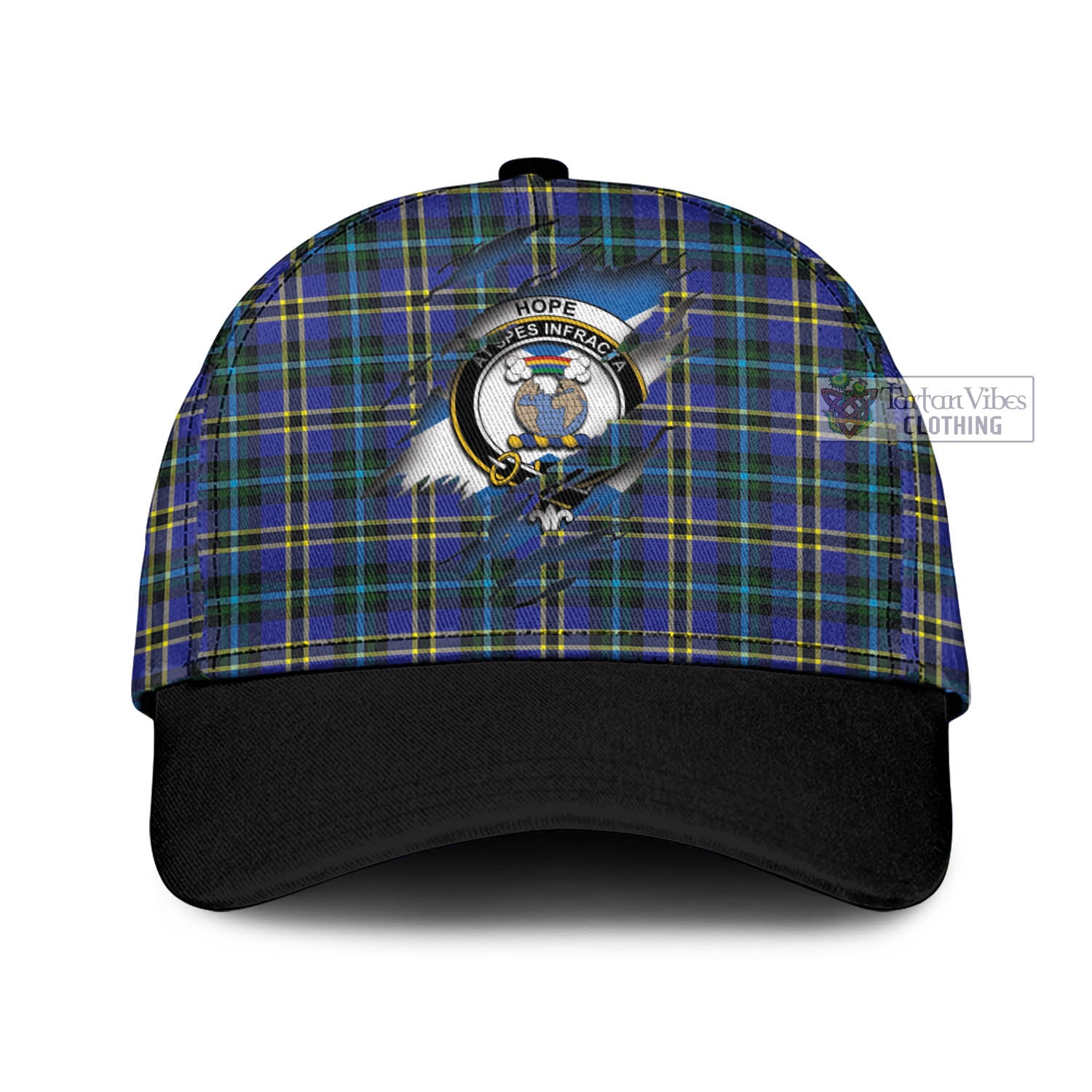 Tartan Vibes Clothing Hope Modern Tartan Classic Cap with Family Crest In Me Style