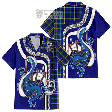 Hope Tartan Short Sleeve Button Shirt with Epic Bagpipe Style