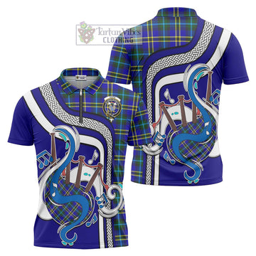 Hope Tartan Zipper Polo Shirt with Epic Bagpipe Style