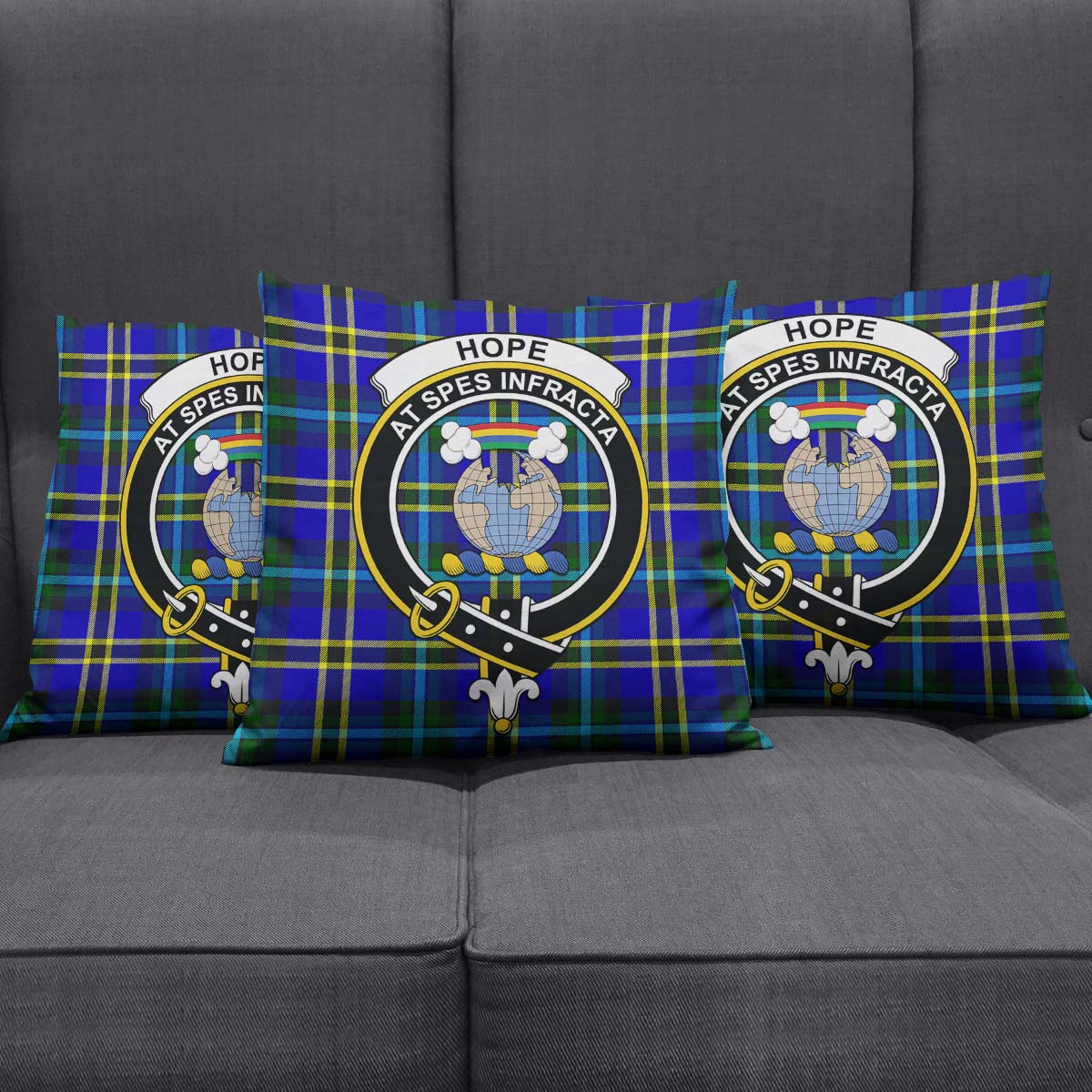 Hope Modern Tartan Pillow Cover with Family Crest Square Pillow Cover - Tartanvibesclothing