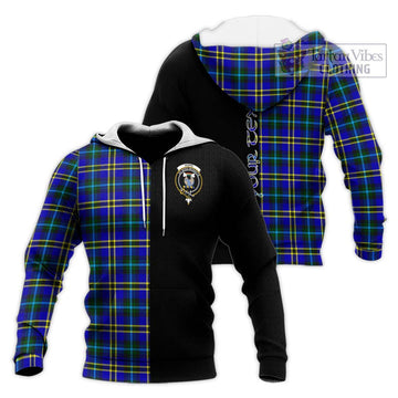 Hope Tartan Knitted Hoodie with Family Crest and Half Of Me Style