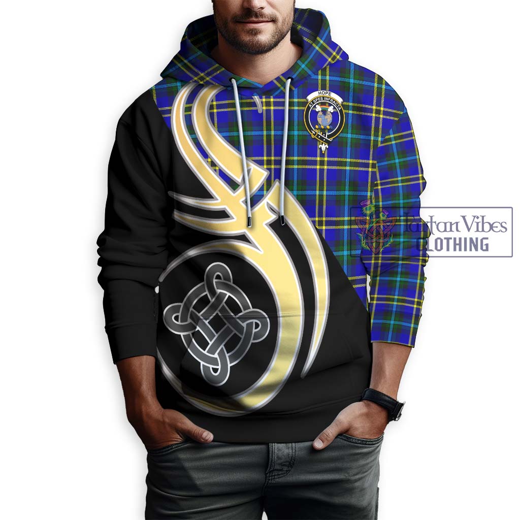 Hope Tartan Hoodie with Family Crest and Celtic Symbol Style Zip Hoodie - Tartan Vibes Clothing