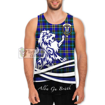 Hope Tartan Men's Tank Top with Alba Gu Brath Regal Lion Emblem Men - Tartan Vibes Clothing