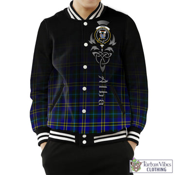 Hope Tartan Baseball Jacket Featuring Alba Gu Brath Family Crest Celtic Inspired