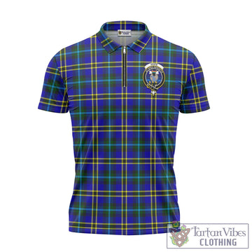 Hope Tartan Zipper Polo Shirt with Family Crest