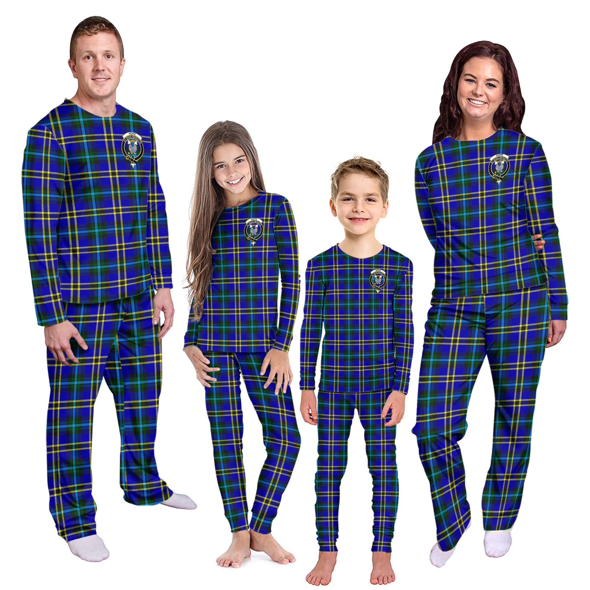 Hope Tartan Pajamas Family Set with Family Crest Kid - Tartan Vibes Clothing