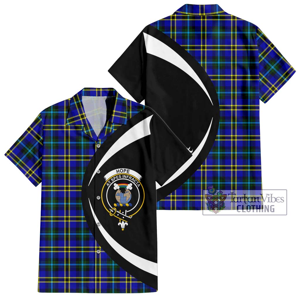 Hope Tartan Short Sleeve Button Up with Family Crest Circle Style Kid - Tartan Vibes Clothing