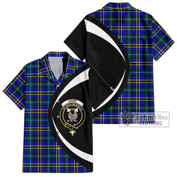 Hope Tartan Short Sleeve Button Up with Family Crest Circle Style