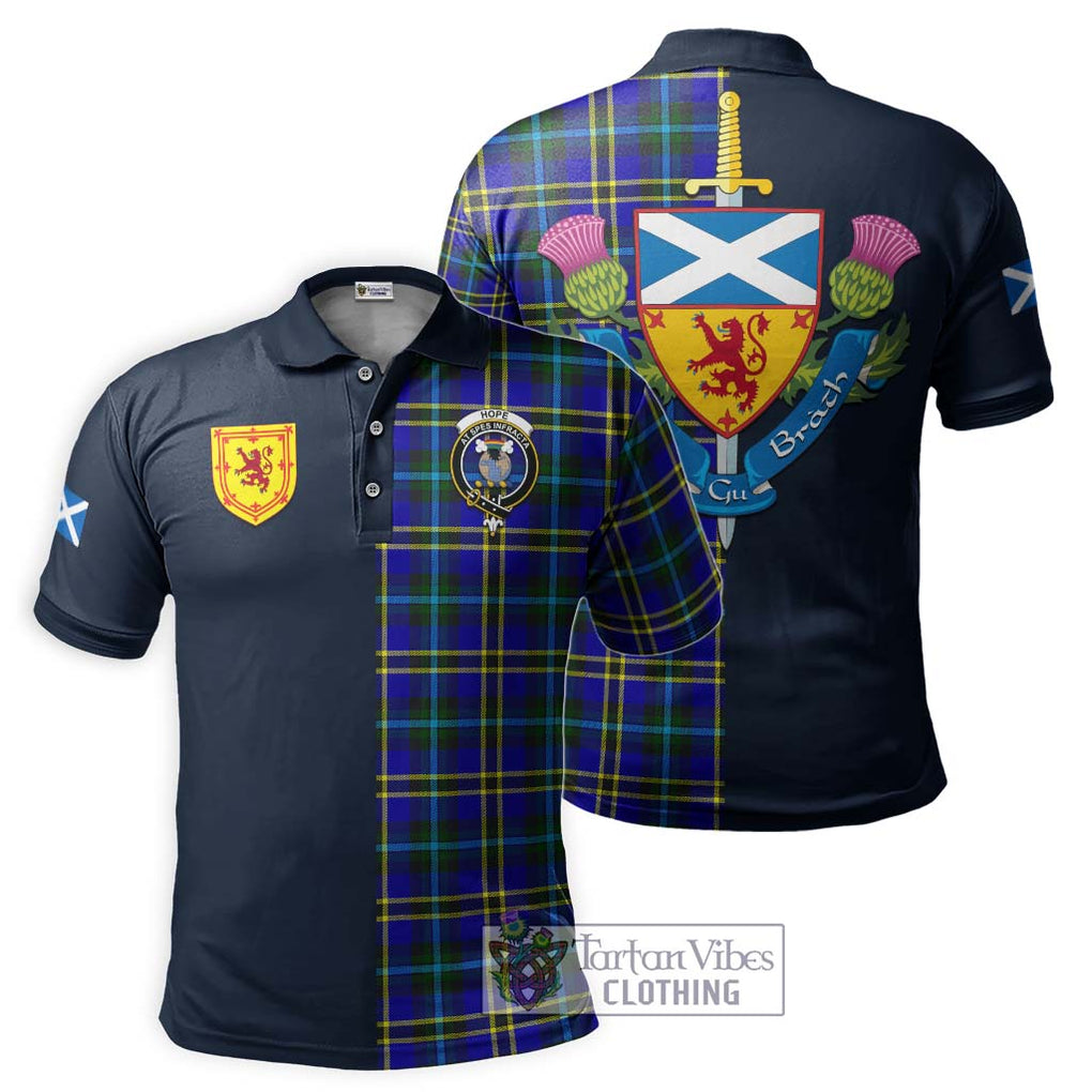 Tartan Vibes Clothing Hope Modern Tartan Polo Shirt with Scottish Lion Royal Arm Half Style