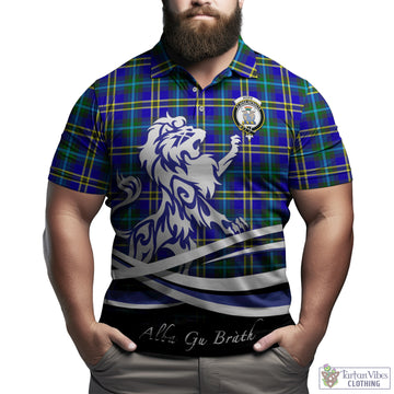 Hope Tartan Polo Shirt with Alba Gu Brath Regal Lion Emblem