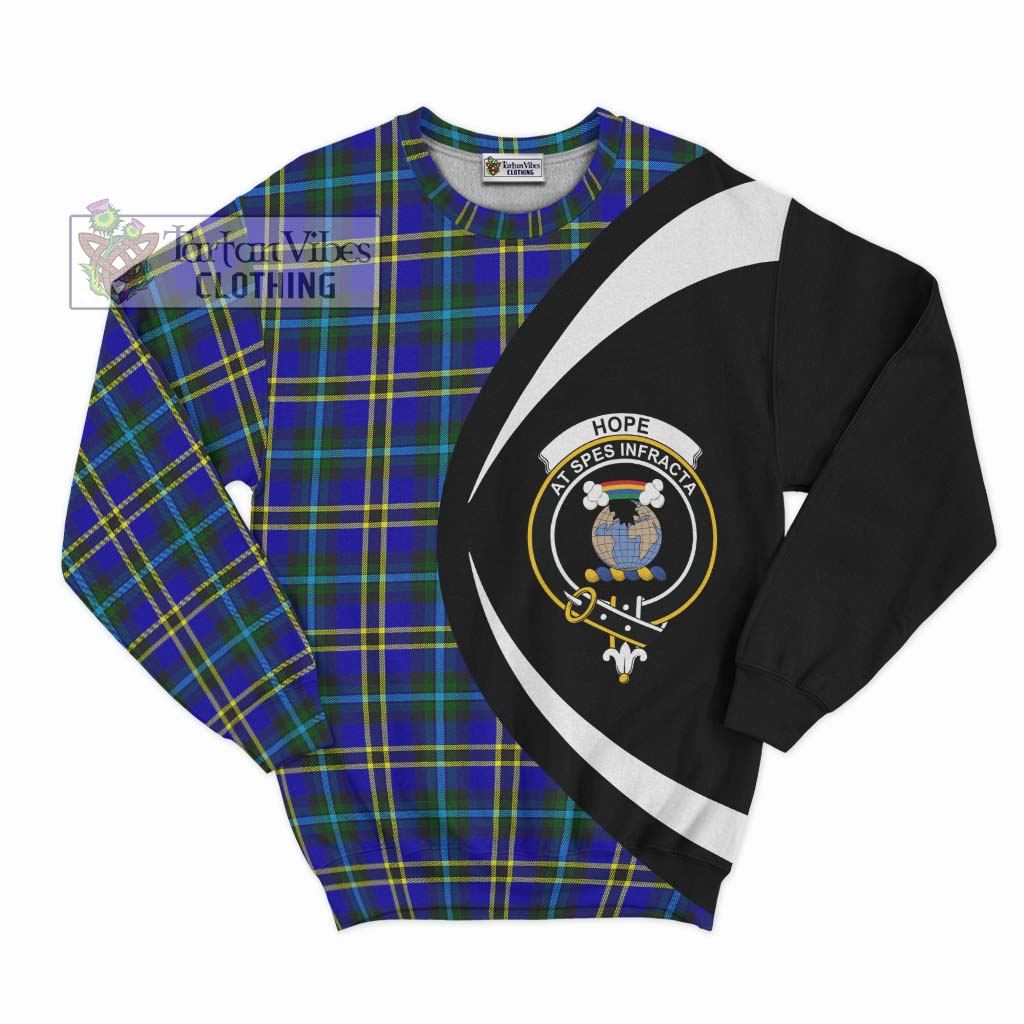 Hope Tartan Sweatshirt with Family Crest Circle Style Unisex - Tartan Vibes Clothing