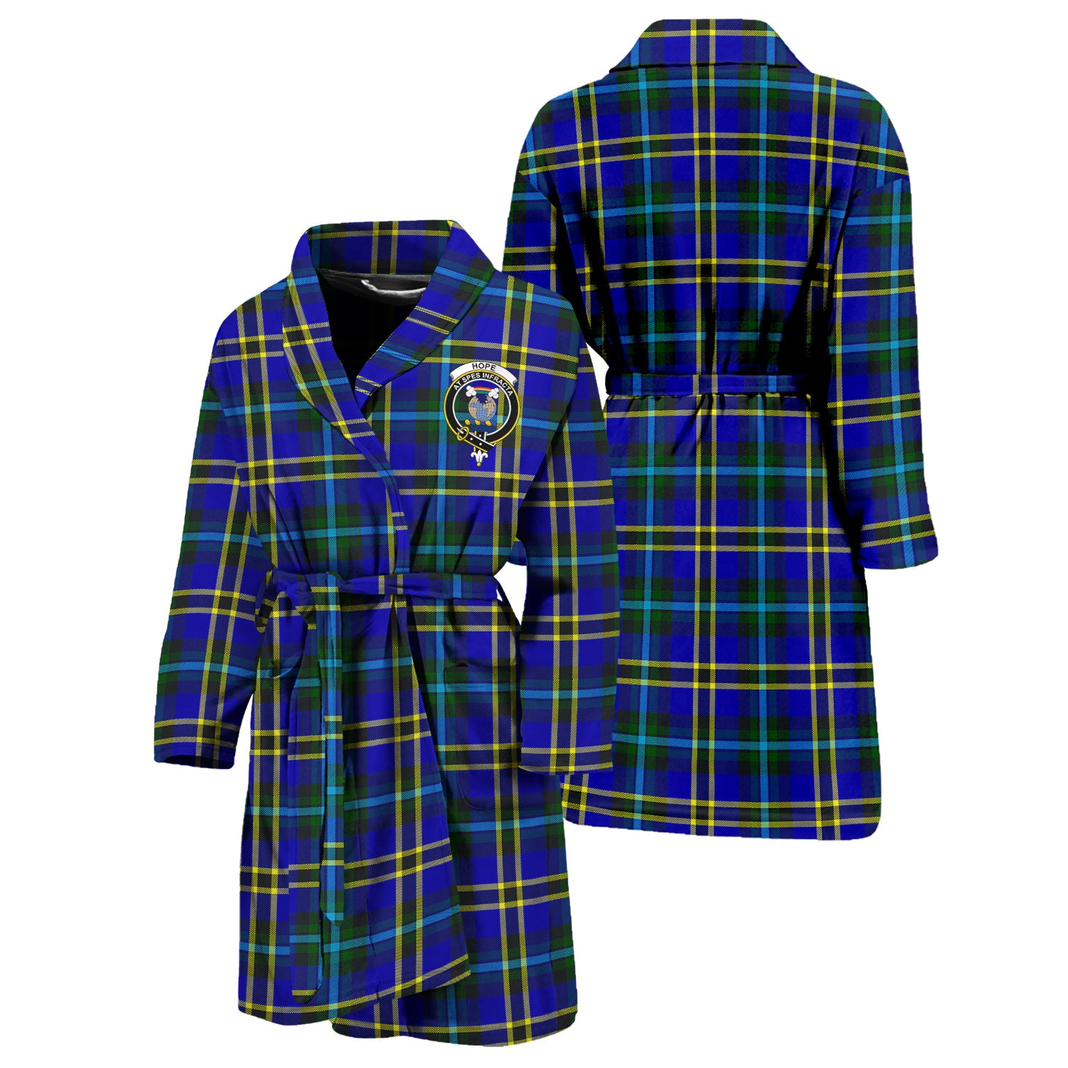 Hope Tartan Bathrobe with Family Crest Unisex S - Tartan Vibes Clothing