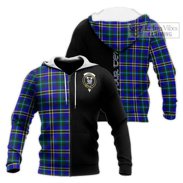 Hope Tartan Knitted Hoodie with Family Crest and Half Of Me Style