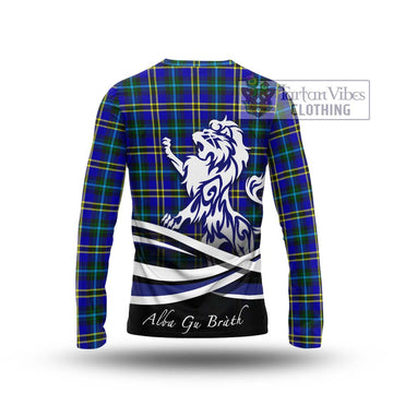 Hope Tartan Long Sleeve T-Shirt with Alba Gu Brath Regal Lion Emblem