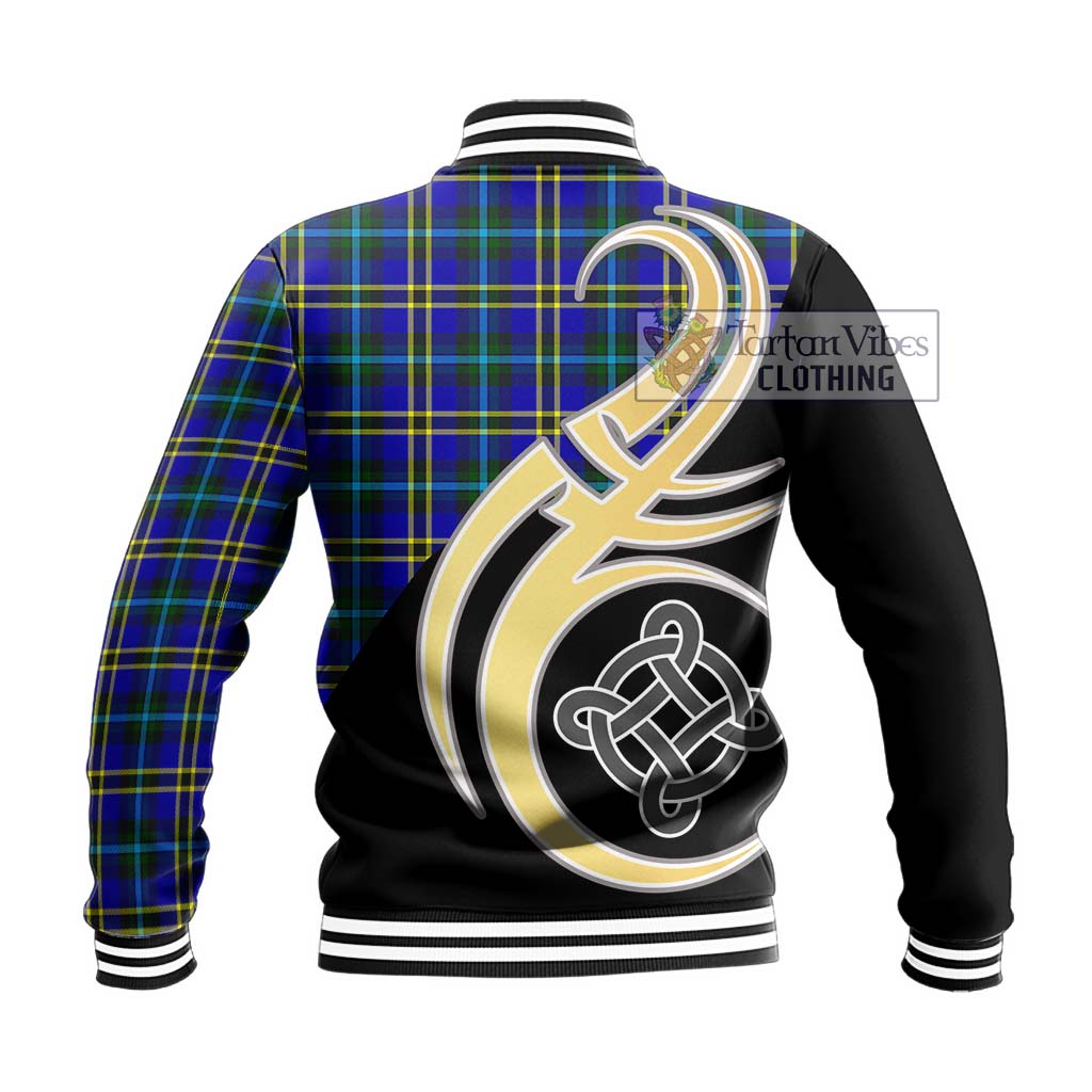 Hope Tartan Baseball Jacket with Family Crest and Celtic Symbol Style - Tartan Vibes Clothing