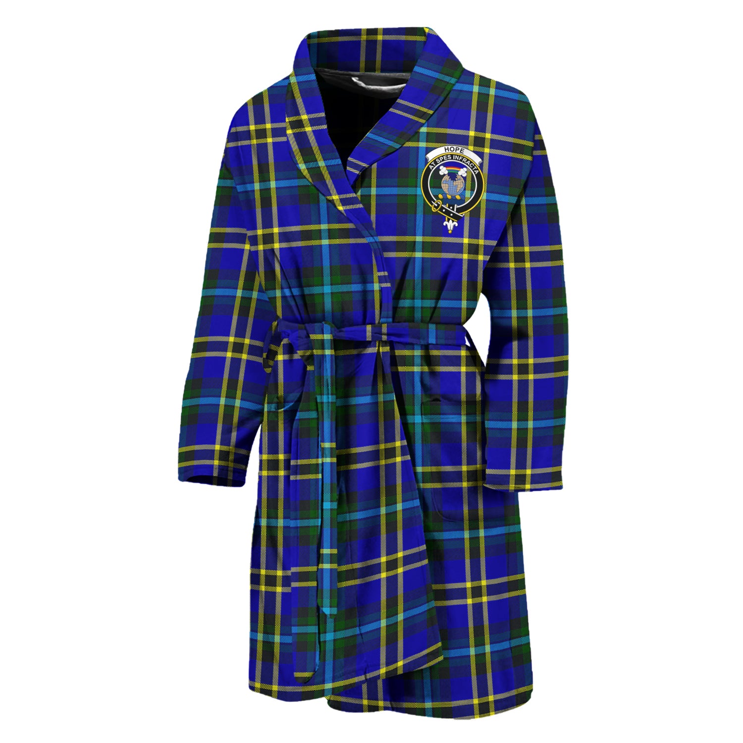 Hope Tartan Bathrobe with Family Crest Unisex M - Tartan Vibes Clothing