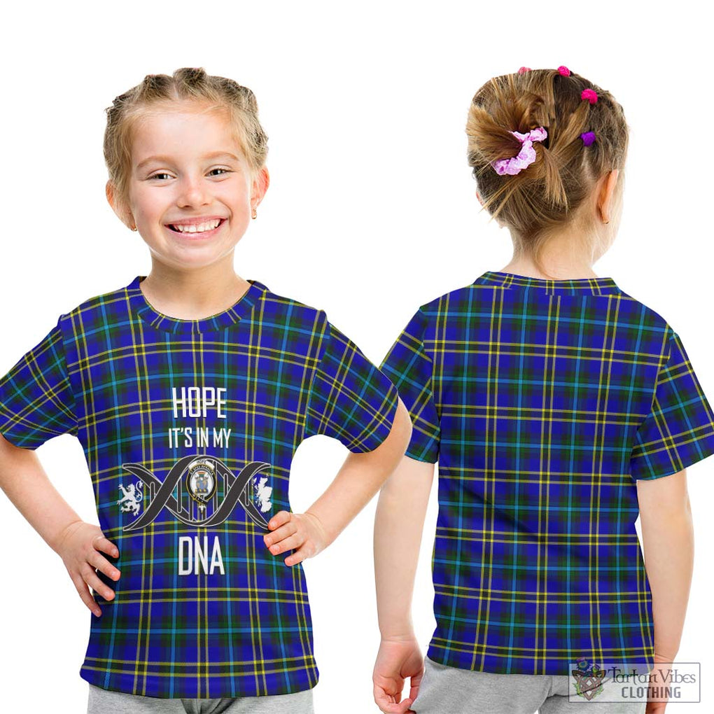 Hope Tartan Kid T-Shirt with Family Crest DNA In Me Style - Tartanvibesclothing Shop