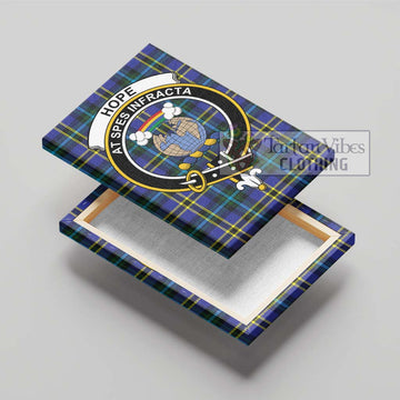 Hope Tartan Canvas Print Wall Art with Family Crest