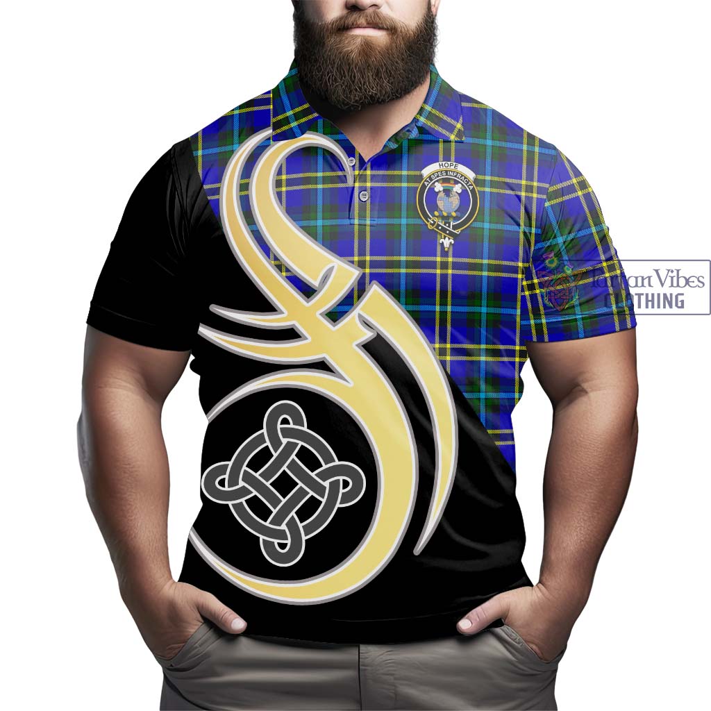 Hope Tartan Polo Shirt with Family Crest and Celtic Symbol Style - Tartan Vibes Clothing