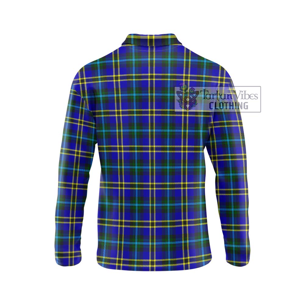 Hope Tartan Long Sleeve Polo Shirt with Family Crest DNA In Me Style - Tartanvibesclothing Shop