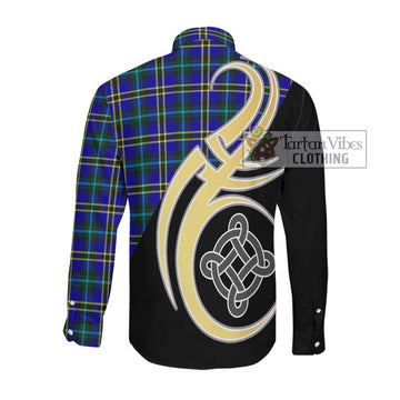 Hope Tartan Long Sleeve Button Shirt with Family Crest and Celtic Symbol Style